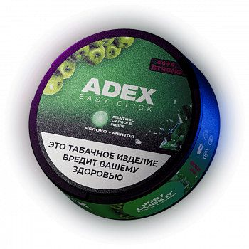 Купить Жевательный табак ADEX CLICK Ultra Strong "Apple / Methol" 9гр Жевательный табак ADEX CLICK Ultra Strong "Apple / Methol" 9гр