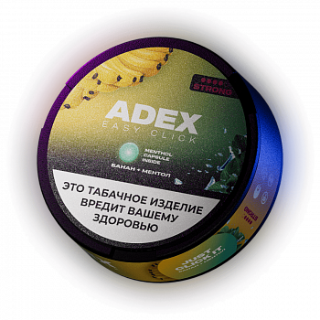 Купить Жевательный табак ADEX CLICK Ultra Strong "Banana / Methol" 9гр Жевательный табак ADEX CLICK Ultra Strong "Banana / Methol" 9гр